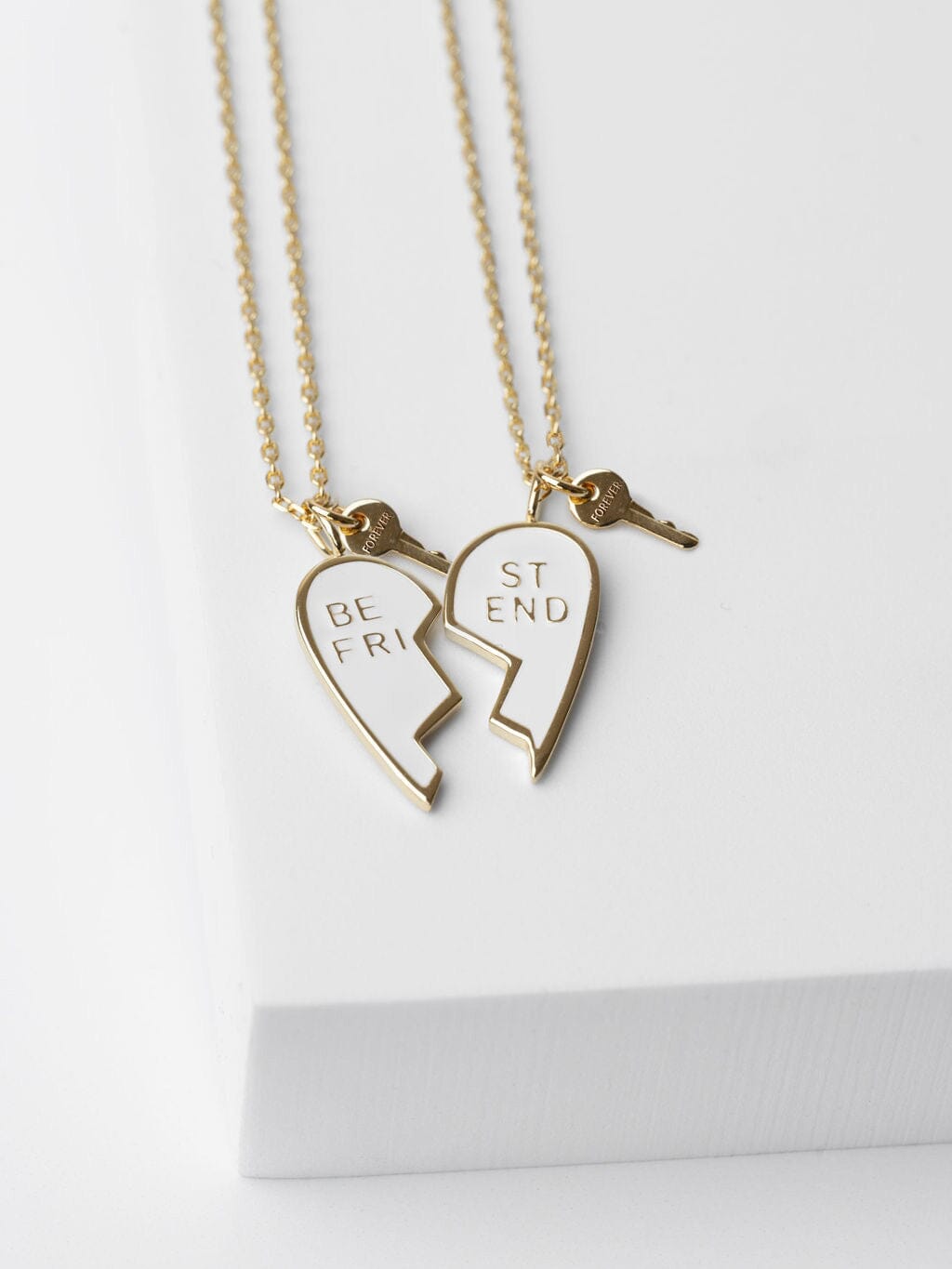 Engraved Real Lock and Key Heart Necklaces Set for 2