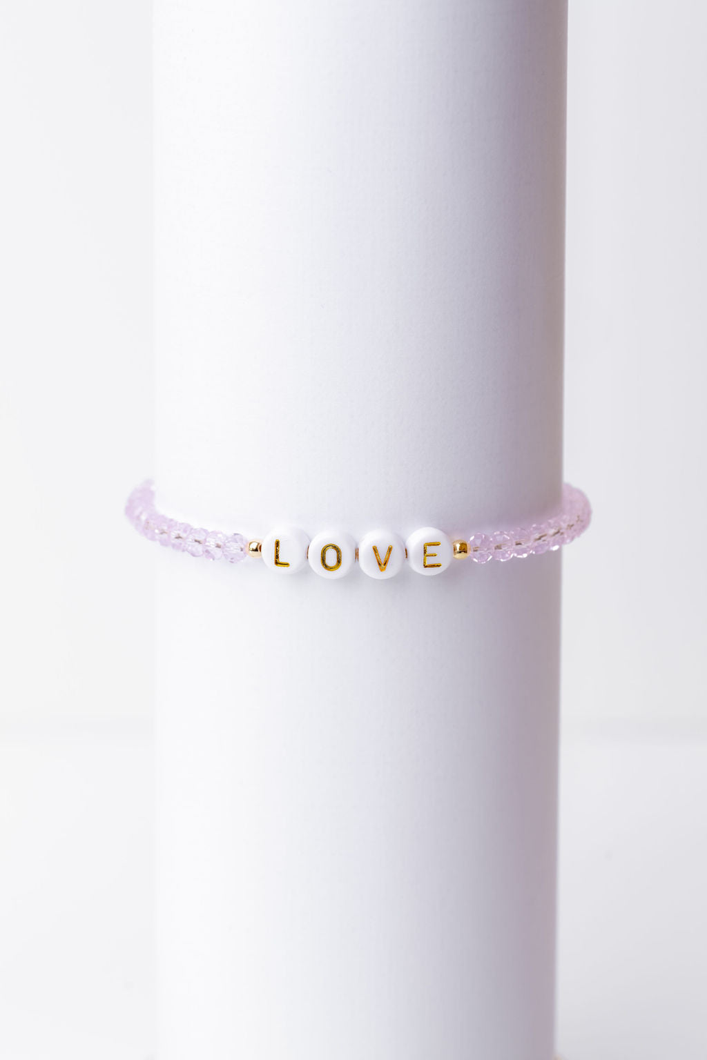 Pink Bead Letter Bracelets