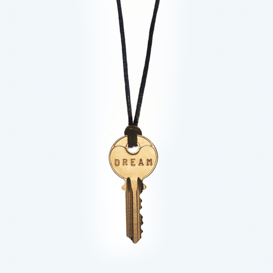 Classic Key Black Chord Necklace Necklaces The Giving Keys Gold 