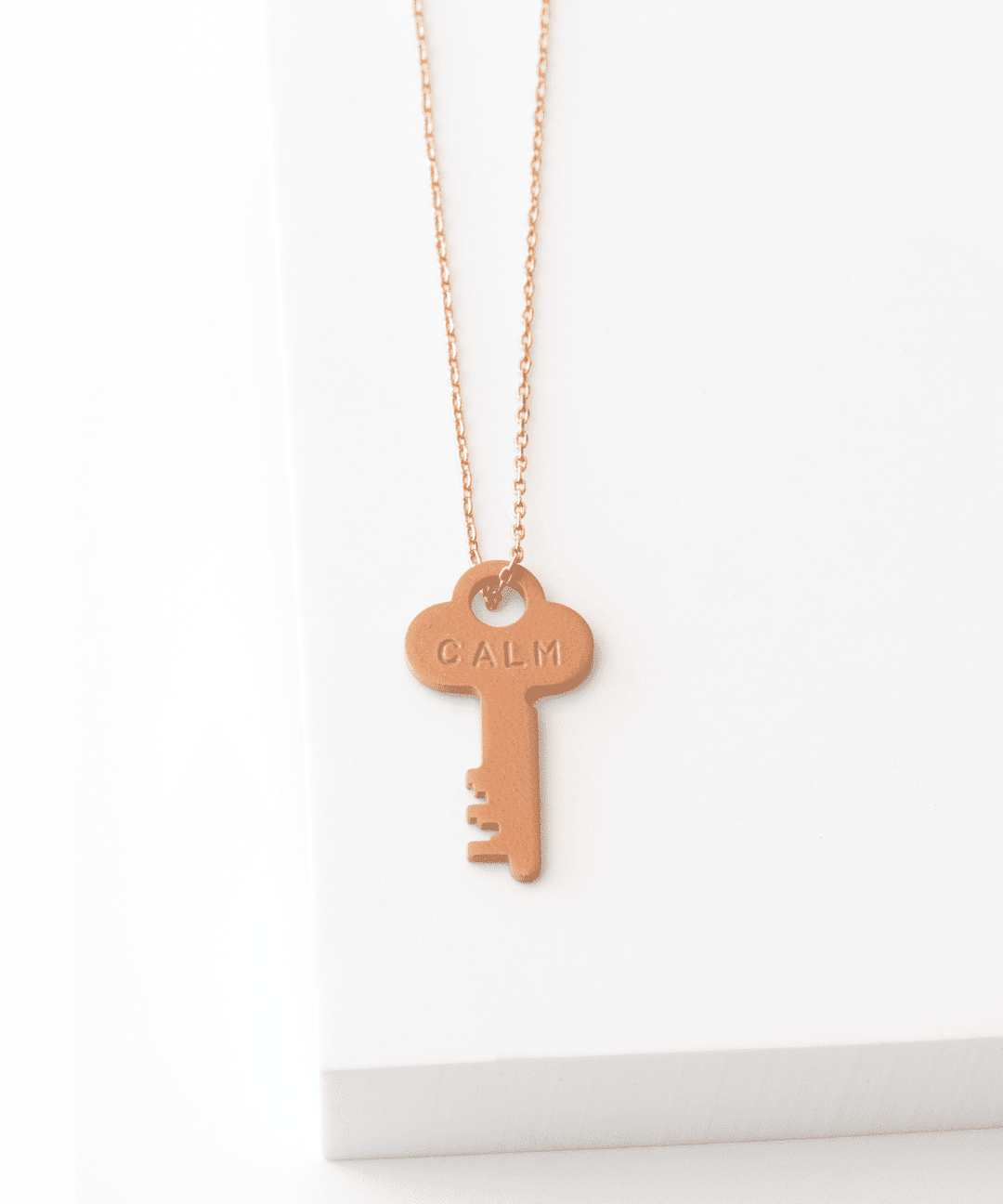 Color Dainty Maya Key Gold Chain Necklace Necklaces The Giving Keys Peach Fuzz 