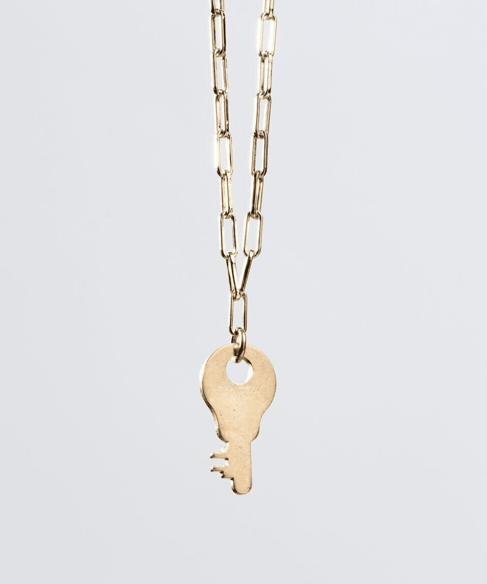 Dainty Charlotte Key Brooklyn Chain Necklace Necklaces The Giving Keys Gold 