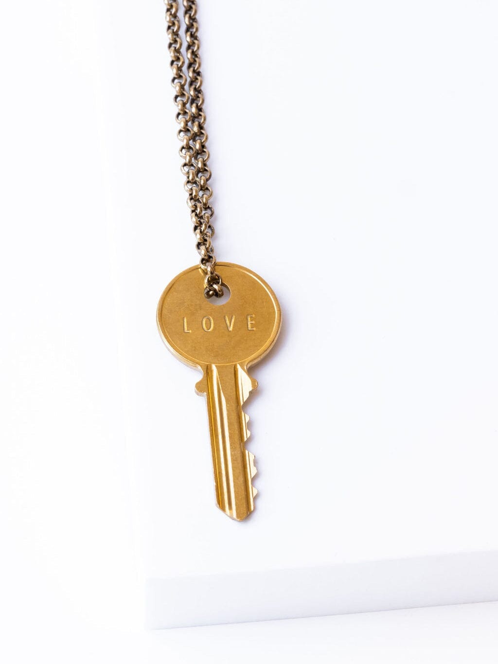 Gold Heart Key Necklace