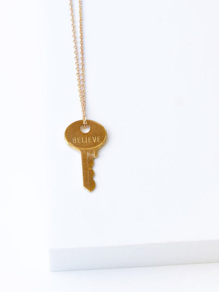 Dainty Lock and Key Necklace Silhouette