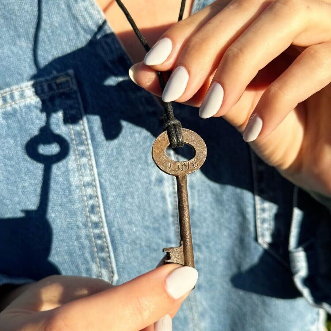 Antique Skeleton Key Black Chord Necklace Necklaces The Giving Keys 