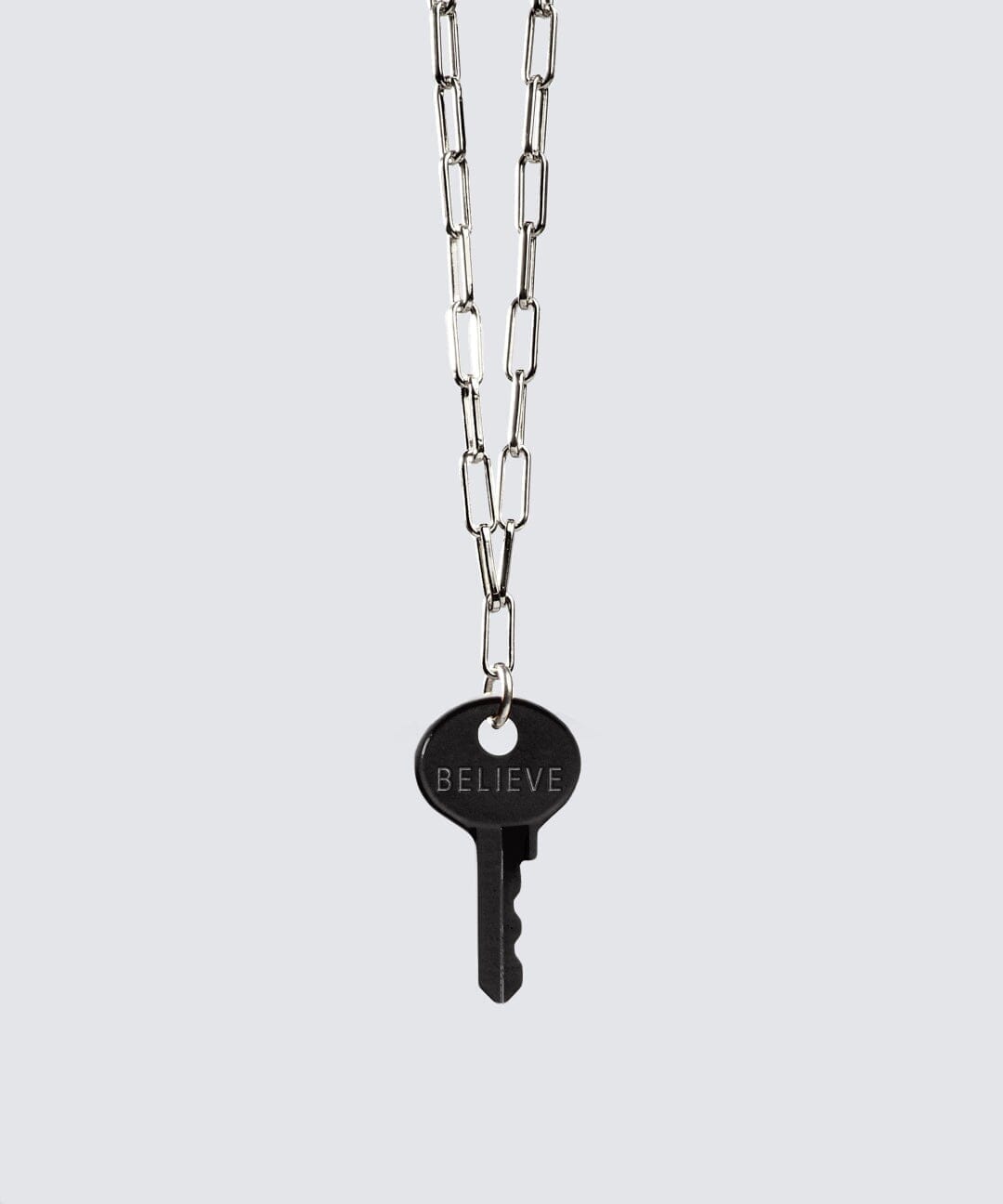 Color Dainty Emily Key Silver Brooklyn Chain Necklace Necklaces The Giving Keys Matte Black 