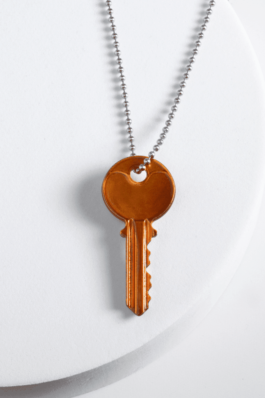 Color Classic Key Silver Ball Chain Necklace TEST Necklaces The Giving Keys 