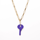 Color Dainty Emily Key Gold Brooklyn Chain Necklace Necklaces The Giving Keys Dark Purple 