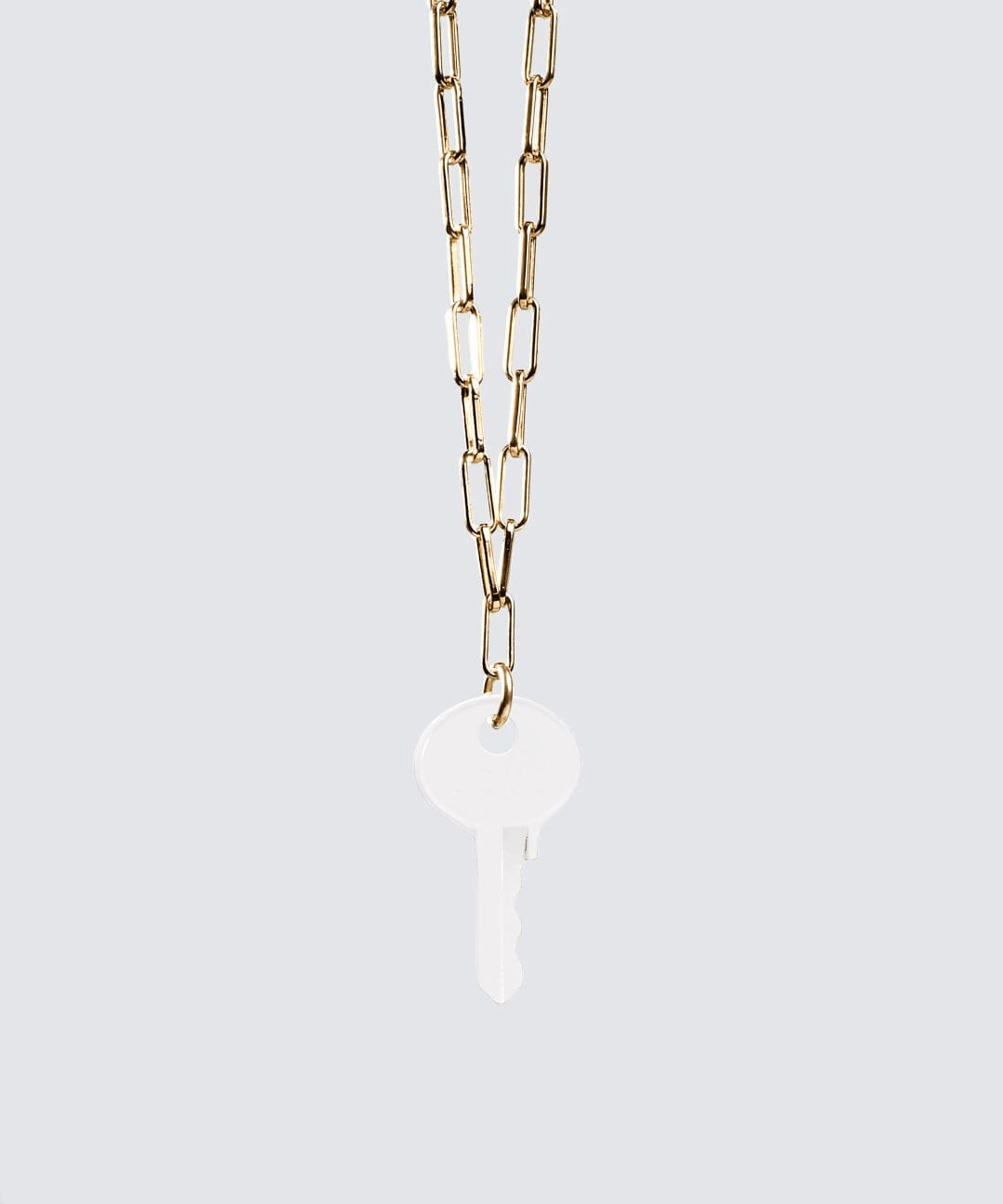 Color Dainty Emily Key Gold Brooklyn Chain Necklace Necklaces The Giving Keys Glossy White 