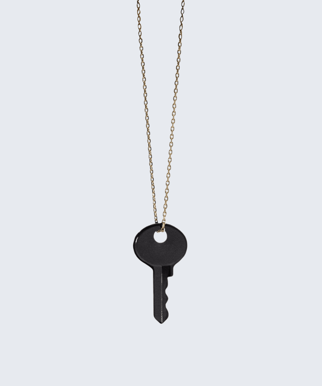 Color Dainty Emily Key Gold Chain Necklace Necklaces The Giving Keys Matte Black 