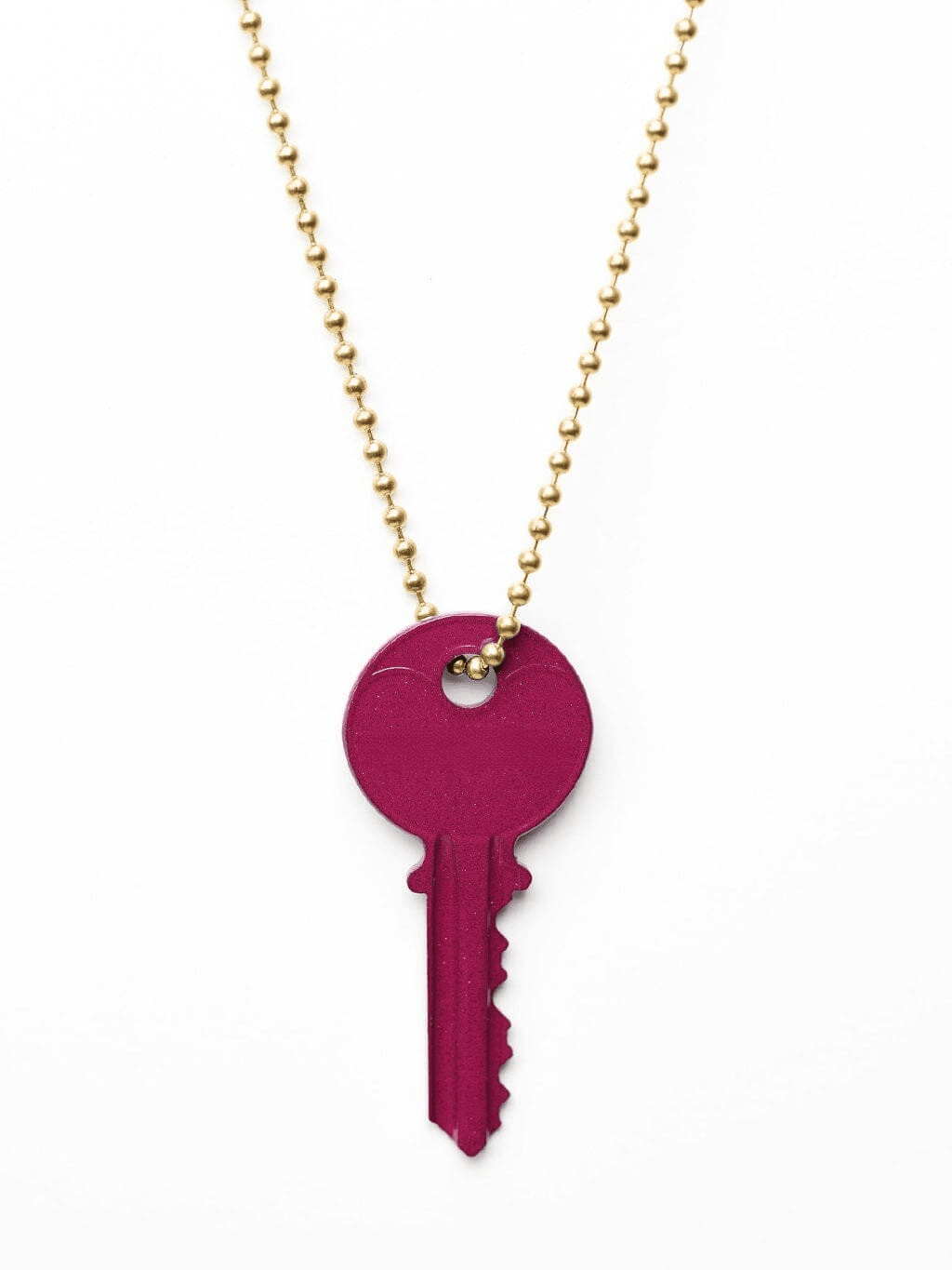 Color Classic Key Gold Ball Chain Necklace Necklaces The Giving Keys 