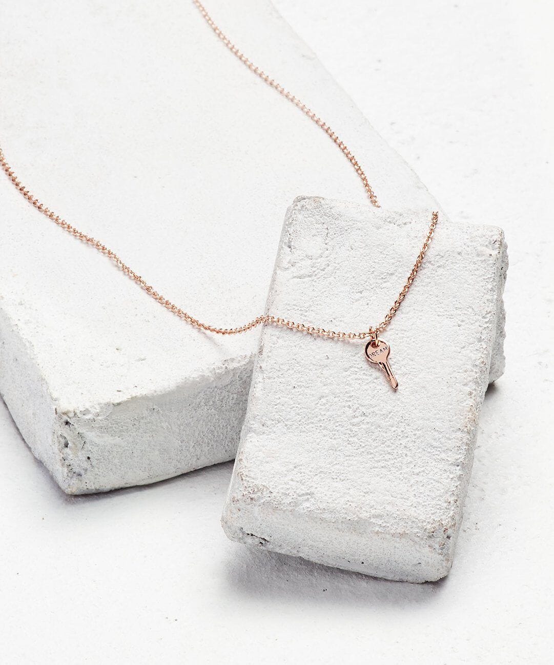 Mini Key Necklace Necklaces The Giving Keys DREAM Rose Gold 