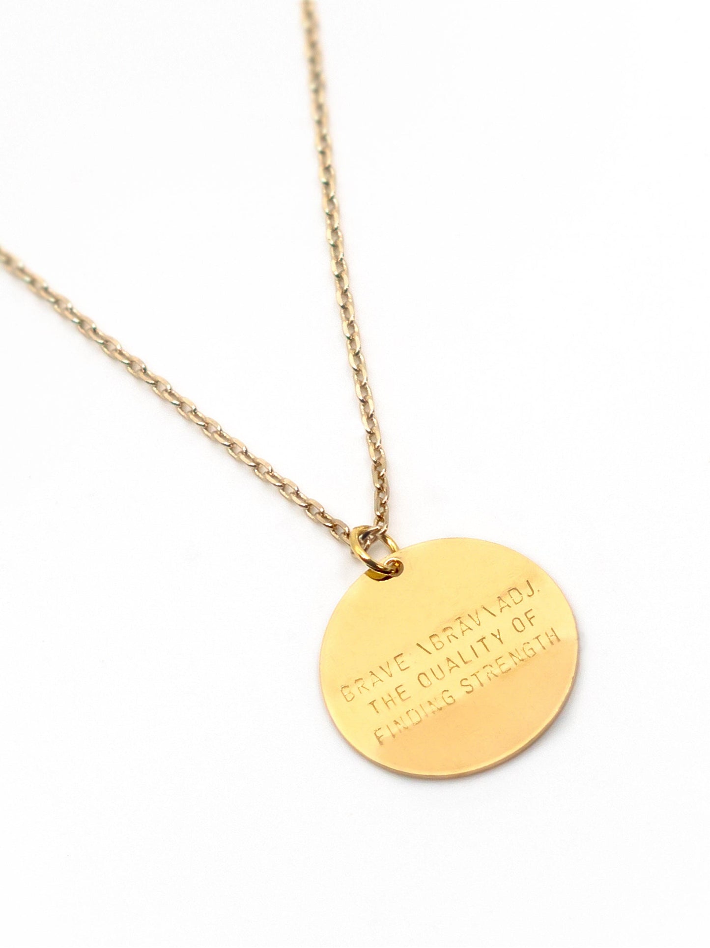 The Definition of Brave — Disc Pendant Necklace Necklaces The Giving Keys 