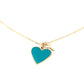 Turquoise Balance Enamel Heart and Mini Key Necklace Necklaces The Giving Keys 