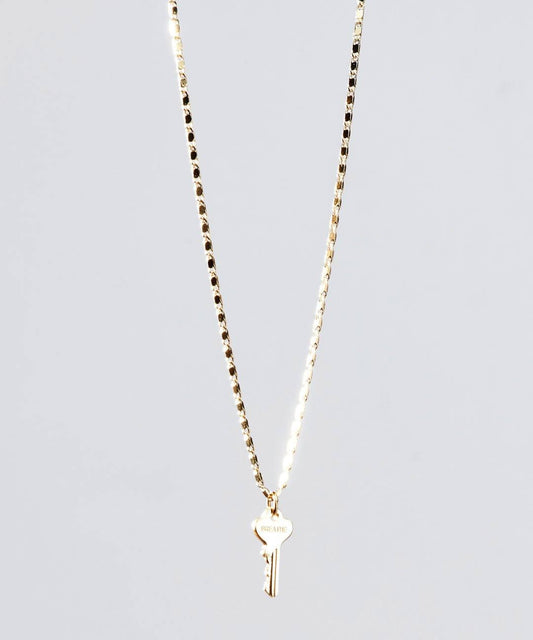 Gold Petite Key Necklace Necklaces The Giving Keys BREATHE GOLD