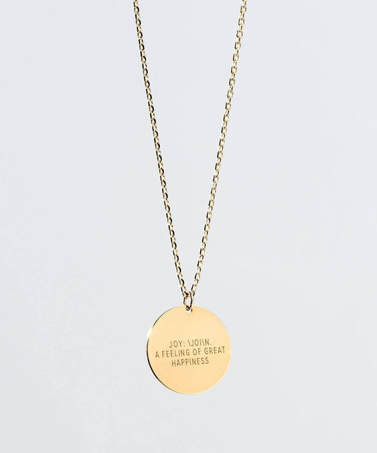 JOY Definition Disc Necklace Necklaces The Giving Keys JOY Gold