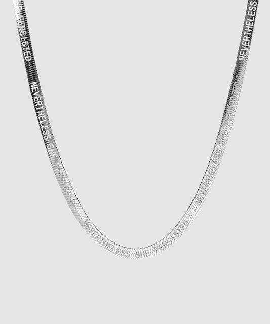 NEVERTHELESS SHE PERSISTED Herringbone Necklace Necklaces The Giving Keys NEVERTHELESS SHE PERSISTED SILVER 