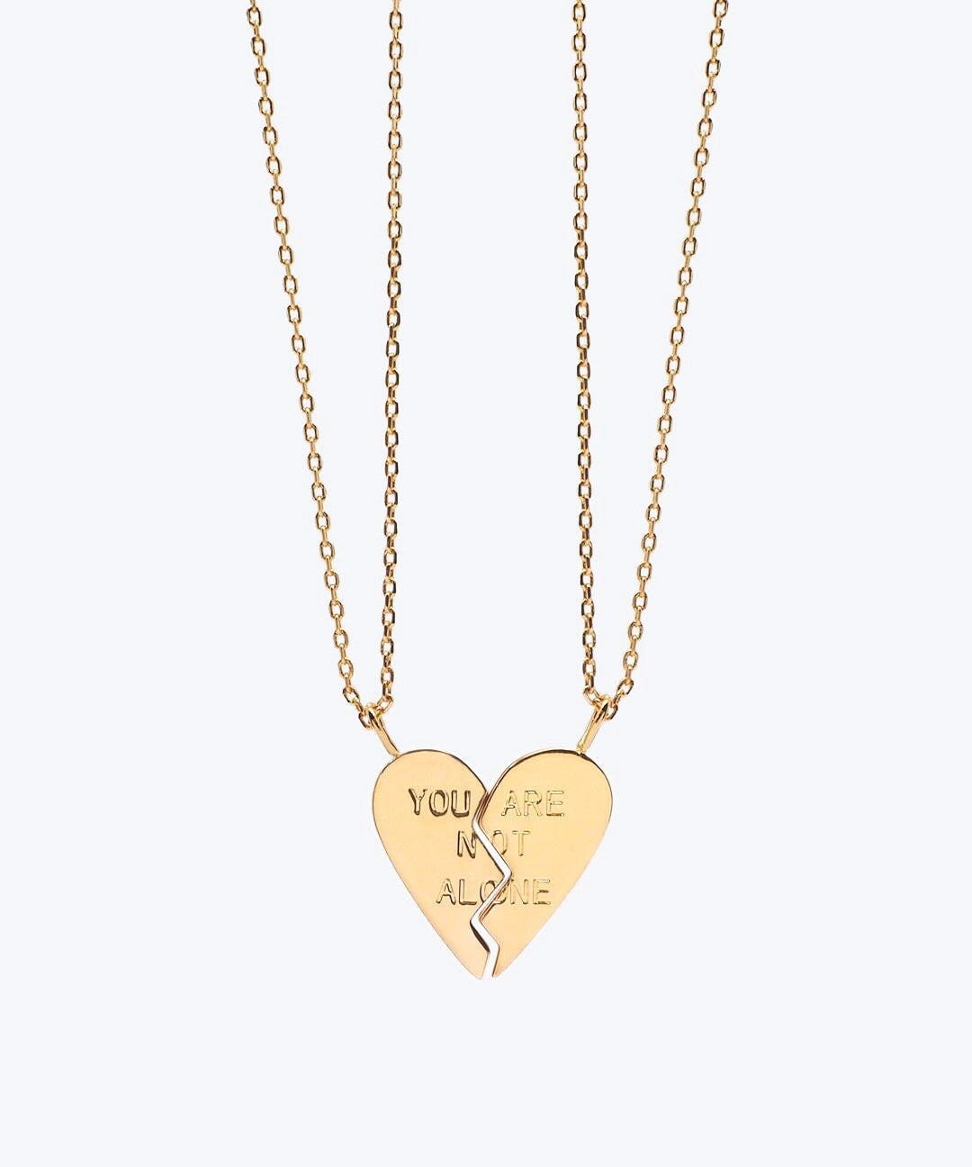 Real gold best friend necklaces hotsell